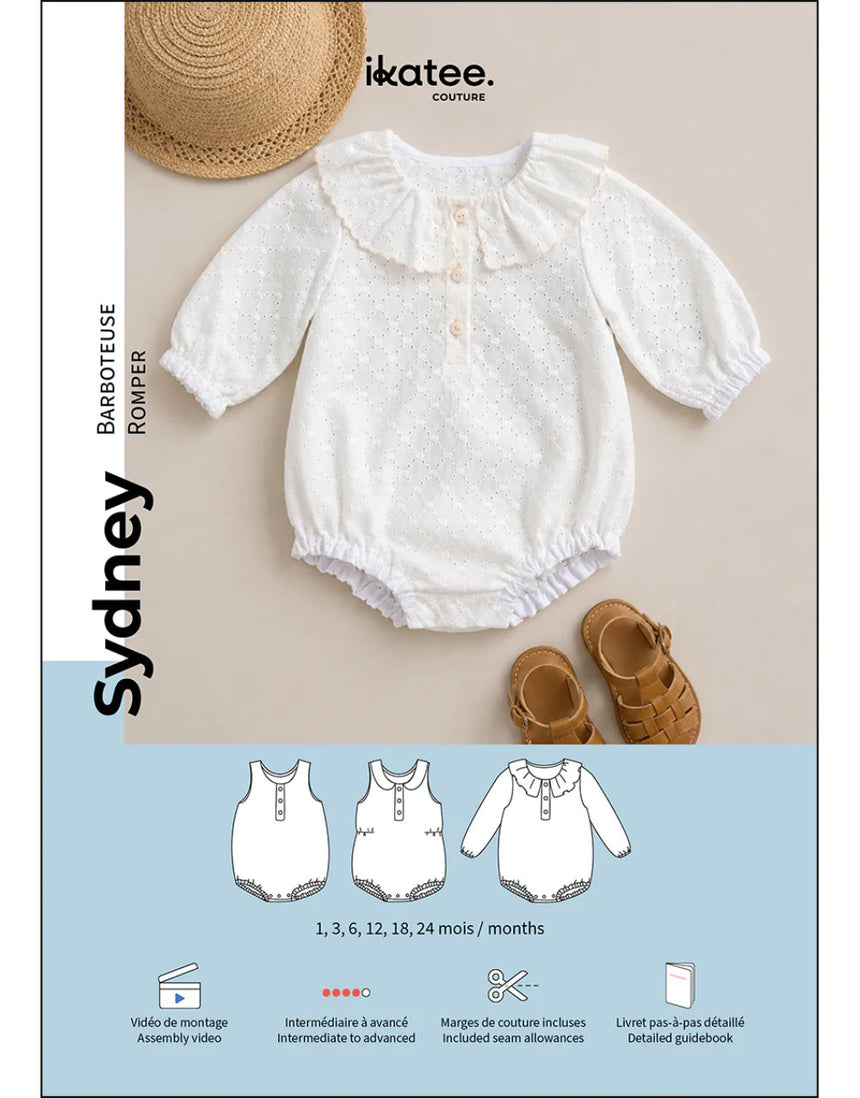 Sydney Baby Romper Sewing Pattern (1m - 24m), Ikatee