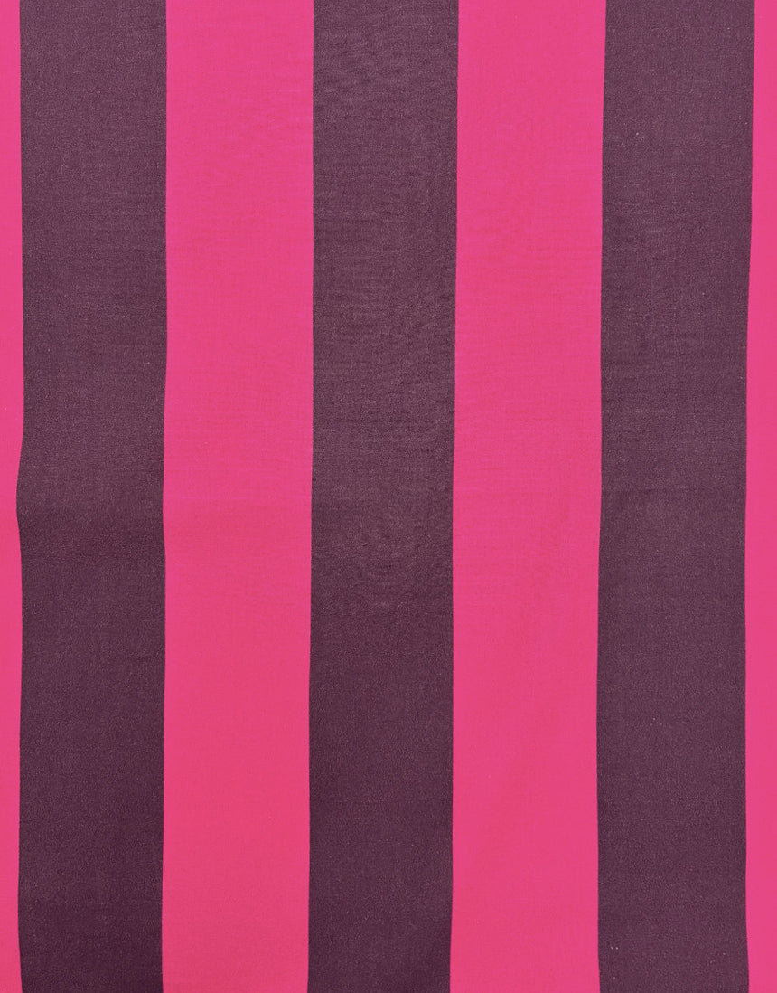 Aubergine Ribbon  Stripe, Cotton Poplin Fabric, Light and Lush