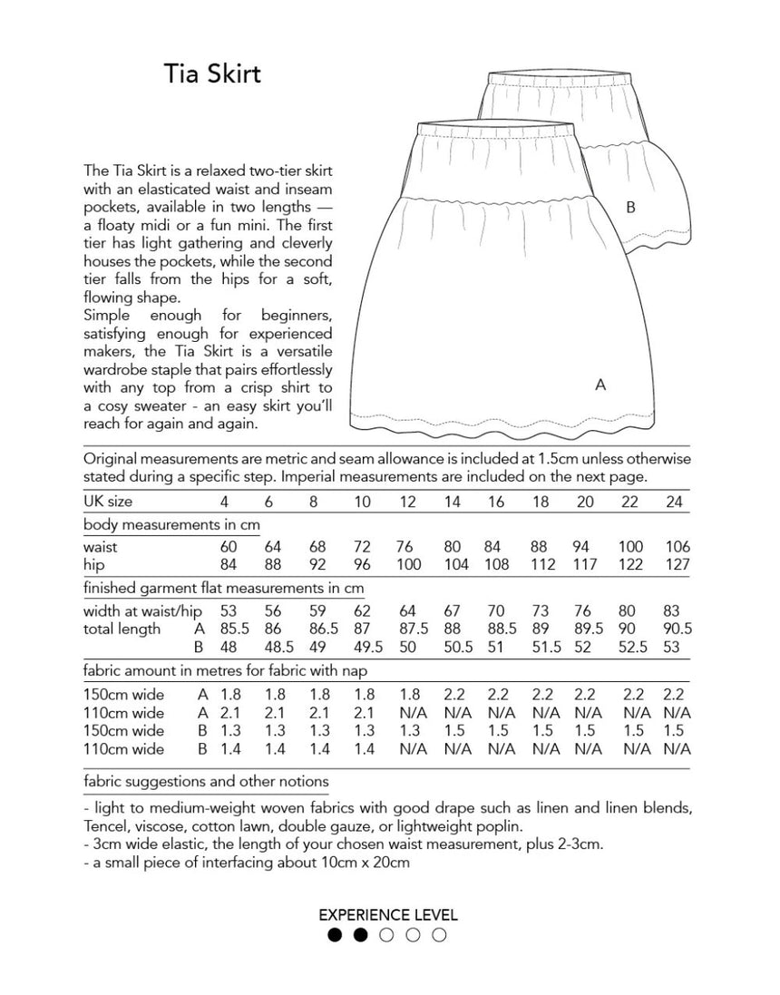Tia Skirt Sewing Pattern, Dhurata Davies