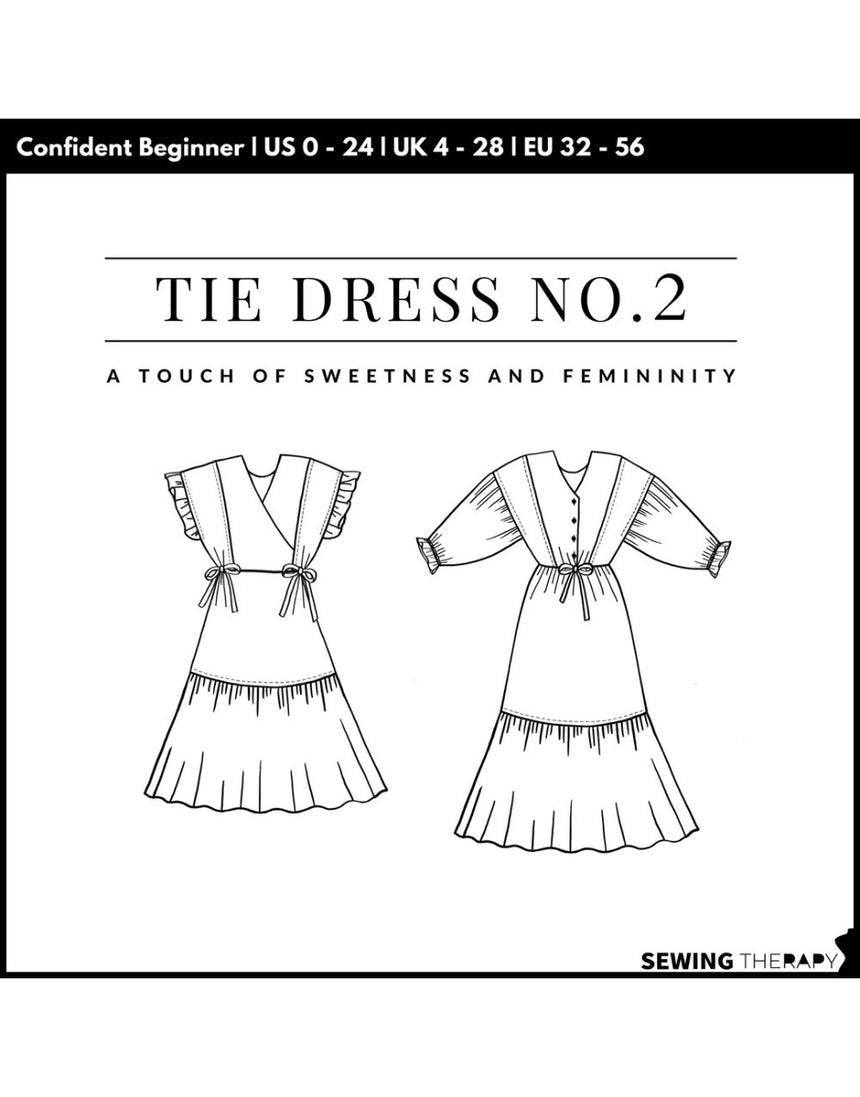 Tie Dress NO 2 PDF Pattern, Sewing Therapy