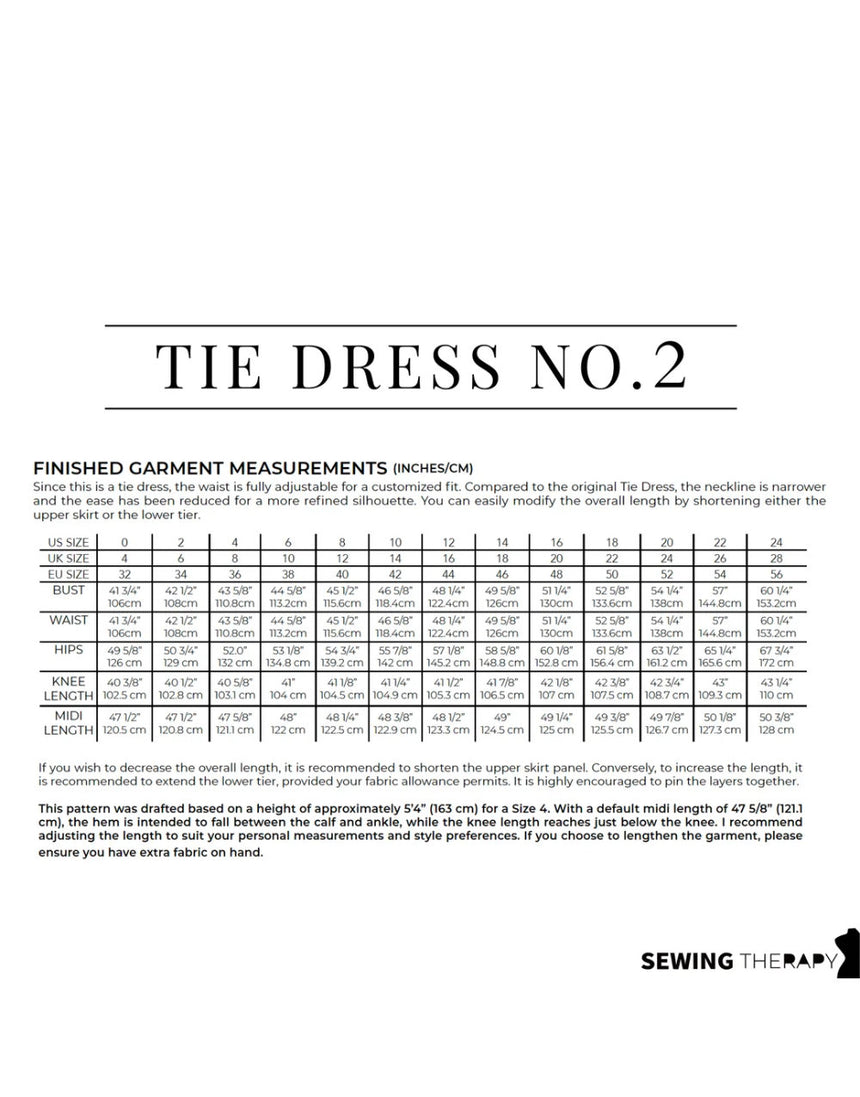 Tie Dress NO 2 PDF Pattern, Sewing Therapy