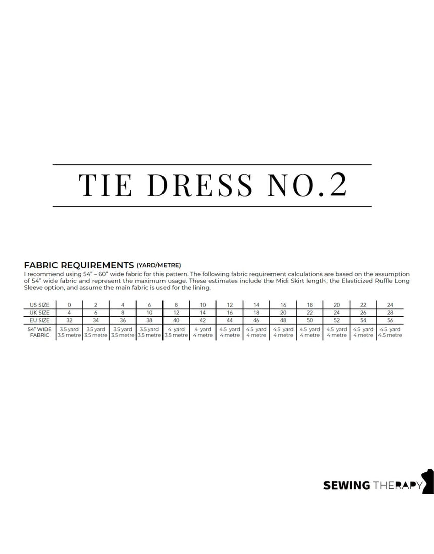 Tie Dress NO 2 PDF Pattern, Sewing Therapy