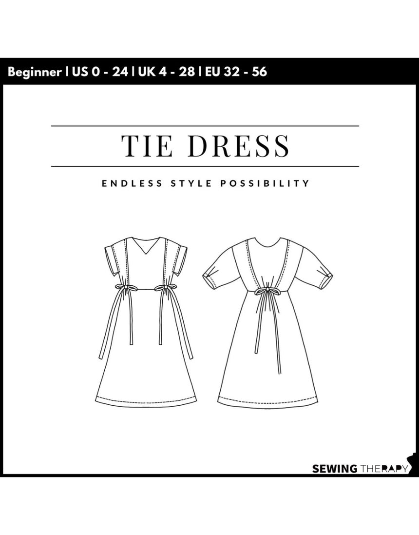 Tie Dress Pattern PDF Pattern, Sewing Therapy