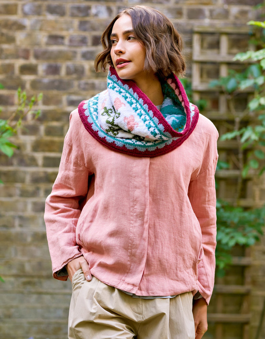 Golden Lily Reversible Cowl Yarn & Pattern Knitting Kit, West Yorkshire Spinners