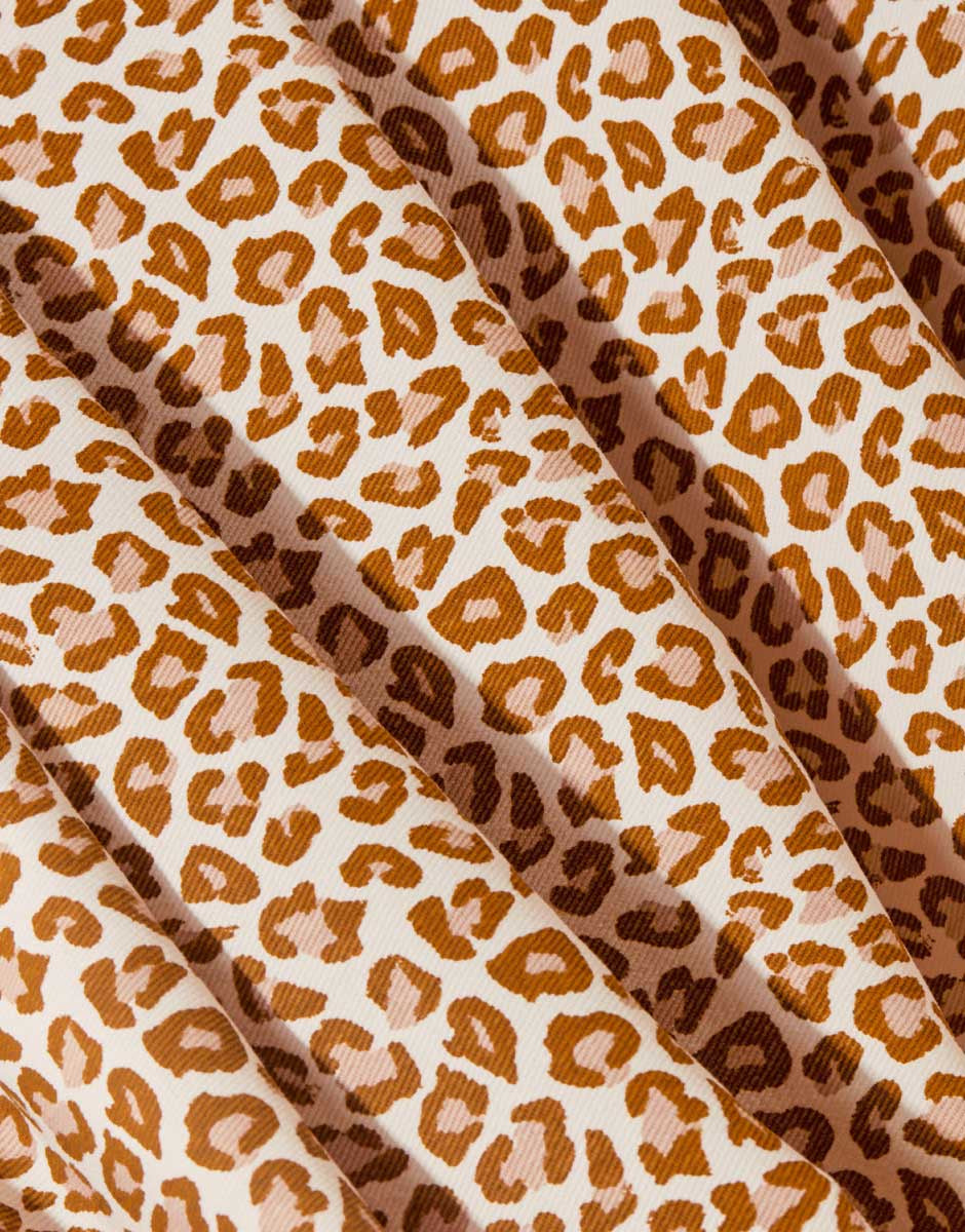 Leopard print cotton fabric sales