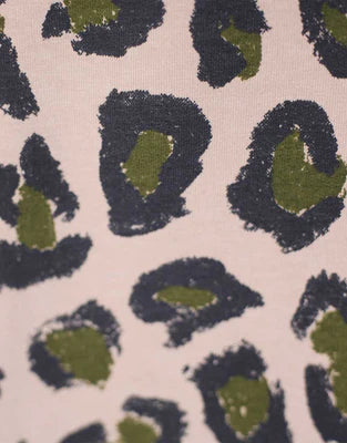 Remnant 1m -Leony Sandy Leopard Print Sweatshirt Fabric, Atelier Brunette