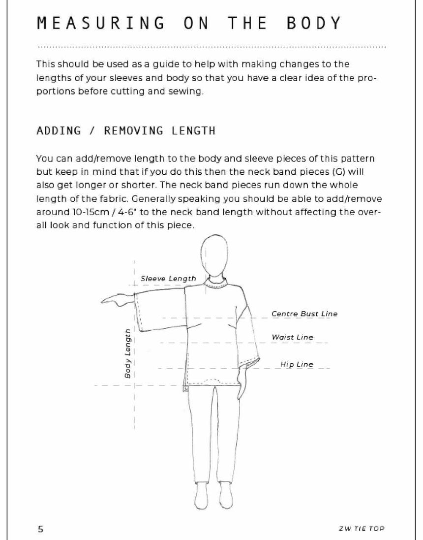 Tie Top Zero Waste Sewing PDF Pattern, Birgitta Helmersson