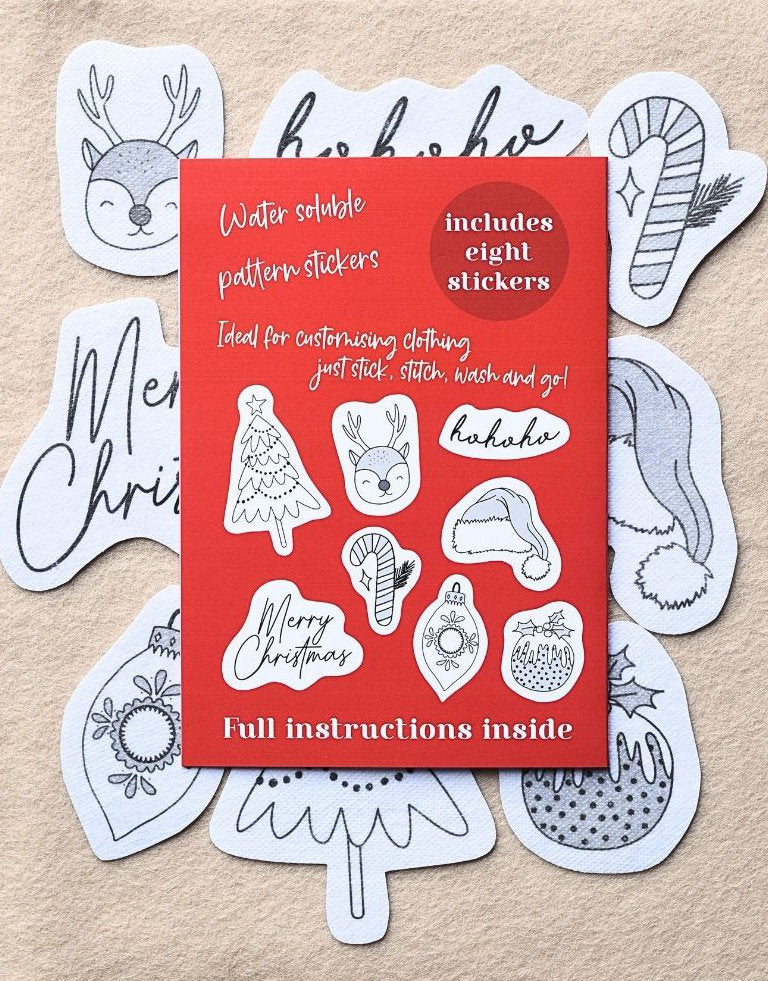 Classic Christmas Stick & Stitch Embroidery Patterns, Blackbird & Bloom