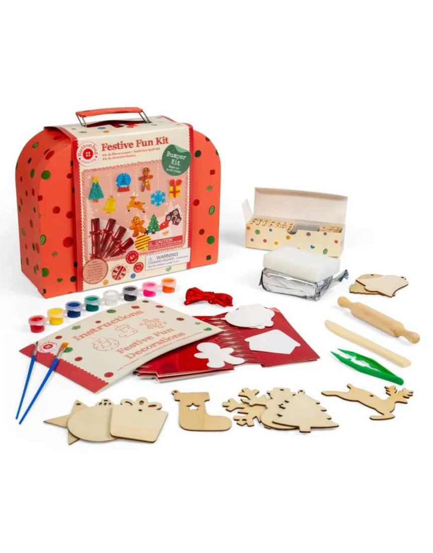 Christmas Decorations Craft Kit Suitcase for Kids, Buttonbag