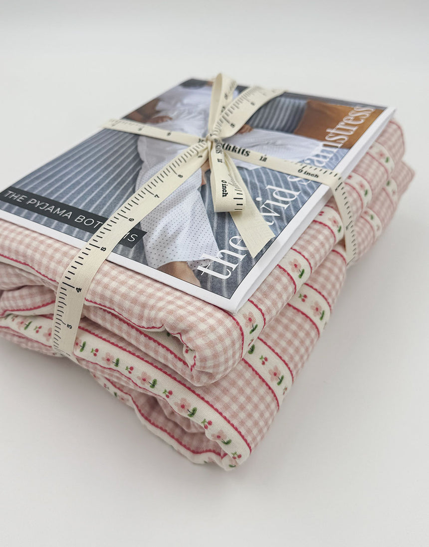 Gingham Pyjama Bottoms Complete Dressmaking Kit, The Avid Seamstress