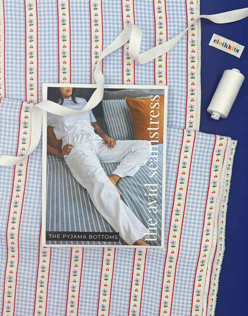 Gingham Pyjama Bottoms Complete Dressmaking Kit, The Avid Seamstress