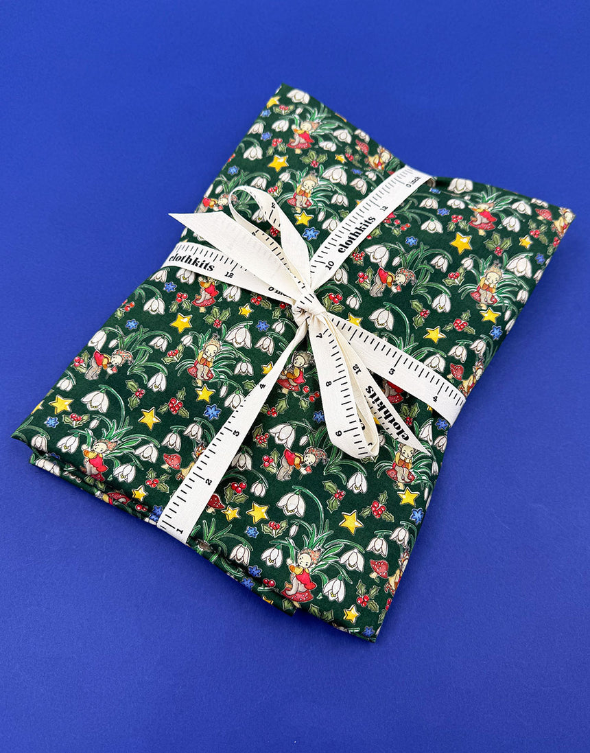 Clothkits® Easy Gathered Christmas Skirt Kit - Liberty Elves Tana Lawn