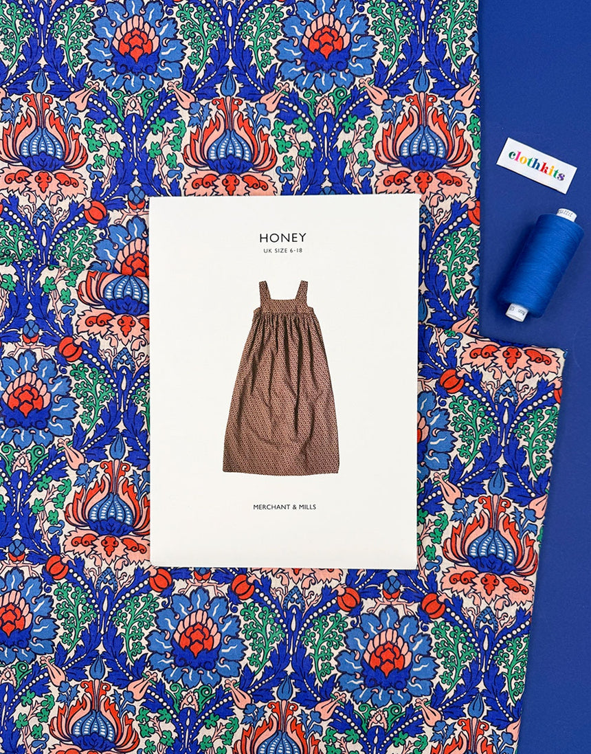 Electric Nouveau Honey Sundress Dressmaking Kit in Liberty Fabrics Linen, Merchant & Mills