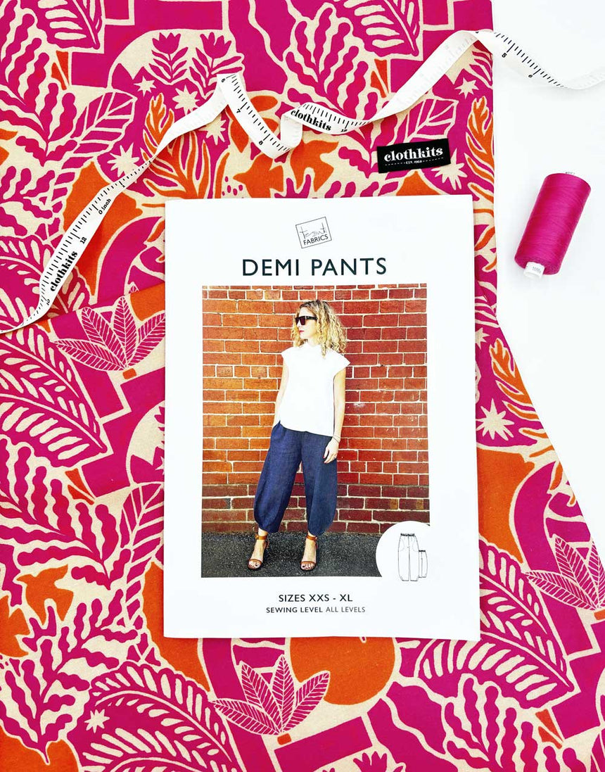Enri Viscose Linen Demi Pants Dressmaking Kit, Tessuti