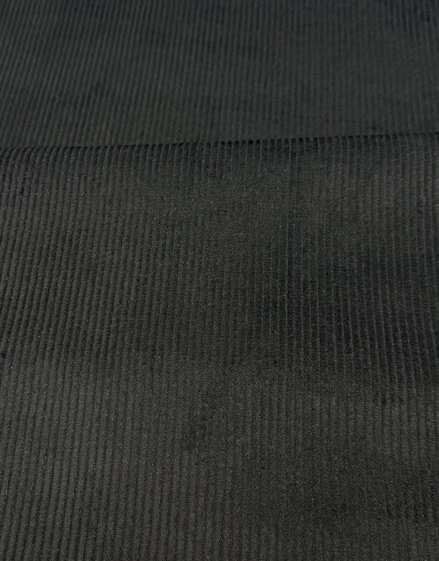 Black 8 Wale Cotton Corduroy Fabric