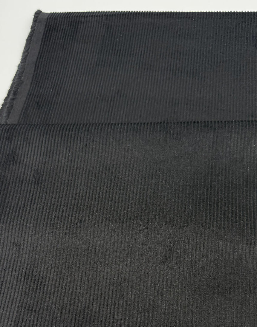 Black 8 Wale Cotton Corduroy Fabric