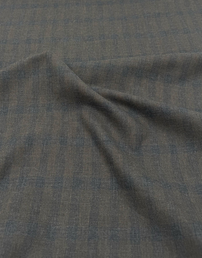 Cossato Cotton & Cashmere Check Fabric, Earthy Olive
