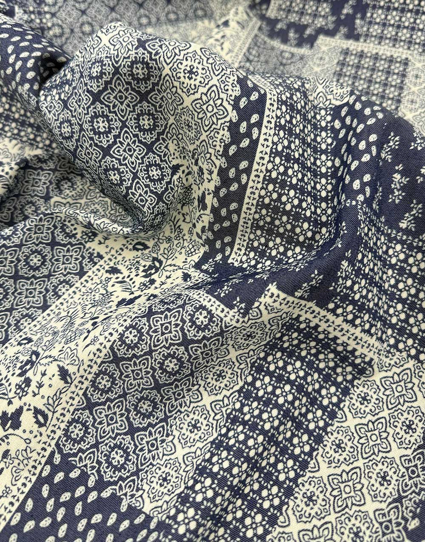 Patchwork Printed Chambray Fabric