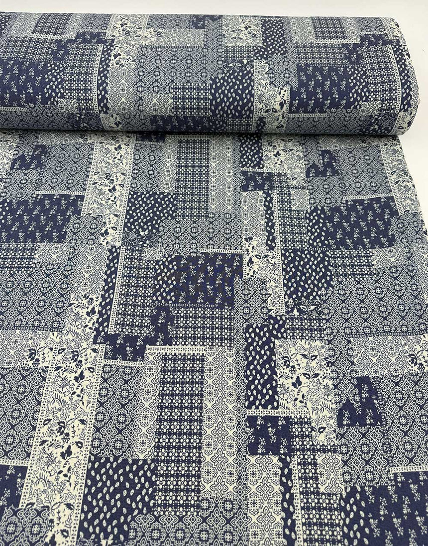 Patchwork Printed Chambray Fabric