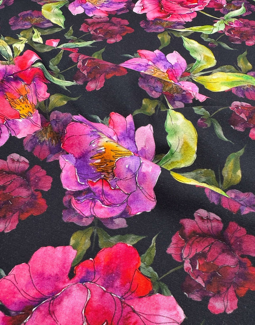 Berry Blossom Dream Cotton Jersey Fabric