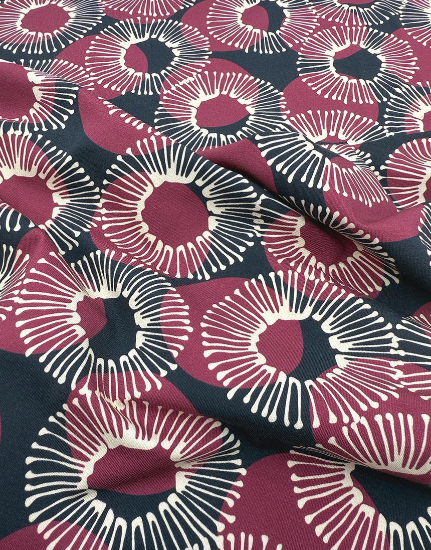 Orbit Bloom Cotton Jersey Fabric