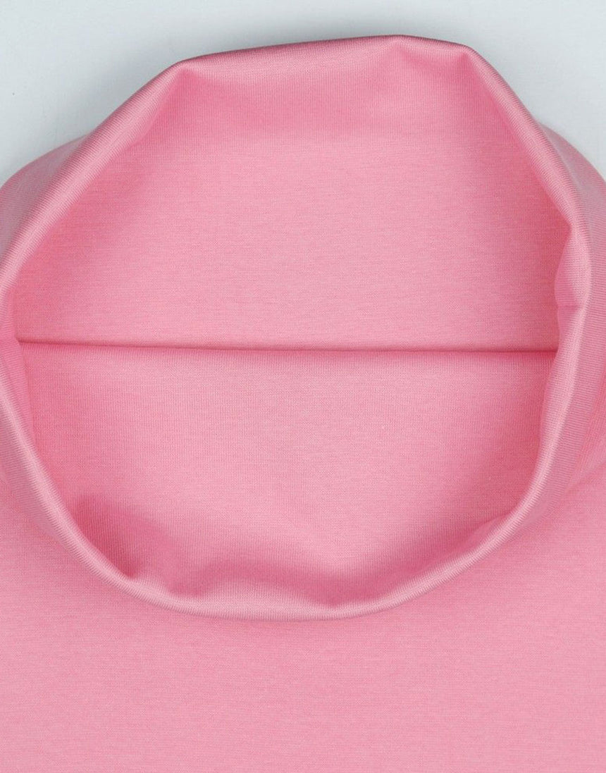 Soft Pink Tubular Jersey Rib Knit Fabric