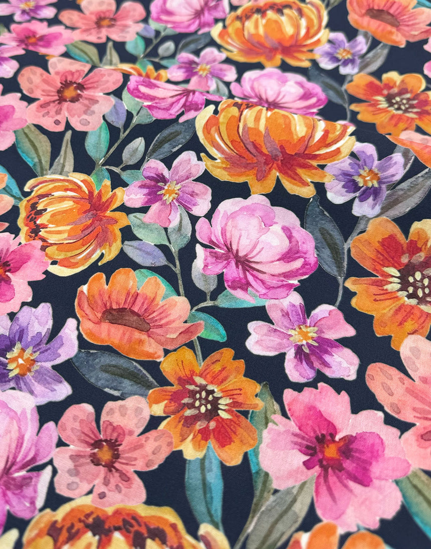 Florentina Floral Fine Cotton Poplin Fabric