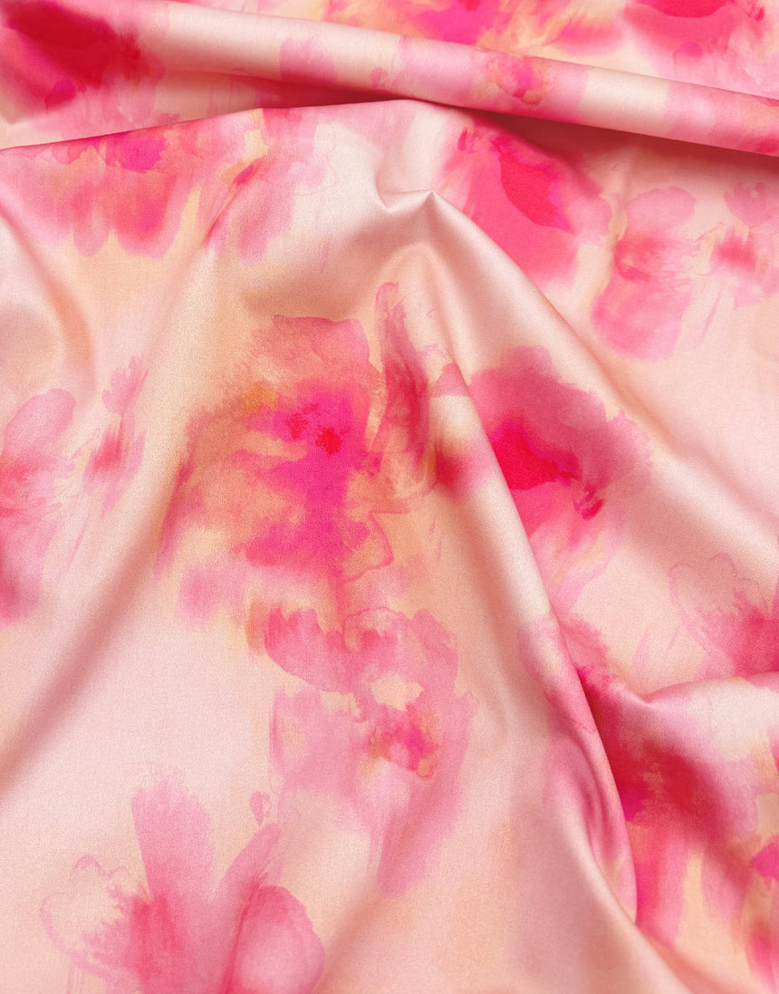 Rosé Drift Cotton Sateen Fabric