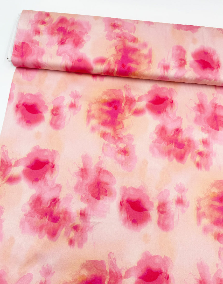 Rosé Drift Cotton Sateen Fabric