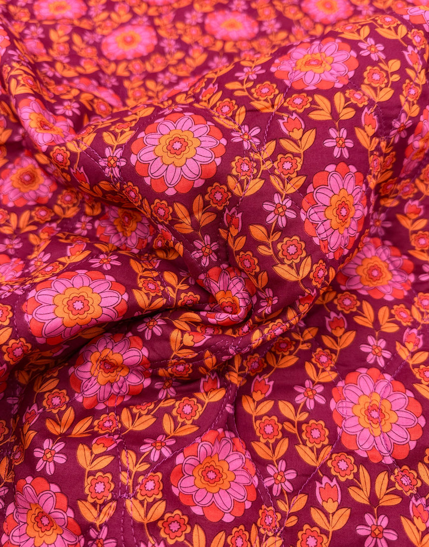 Marigold Garden Reversible Quilted Cotton Voile Fabric