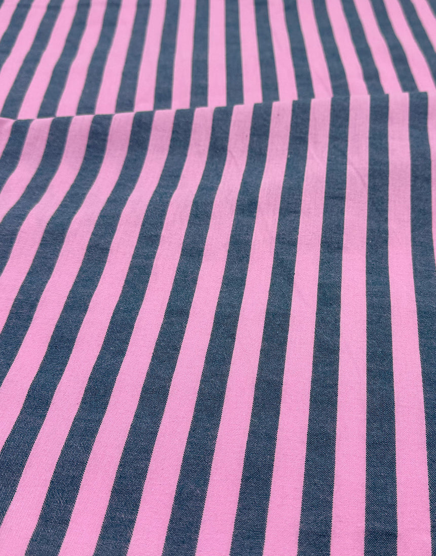 Denim Candy Stripe Cotton Yarn-Dyed Fabric