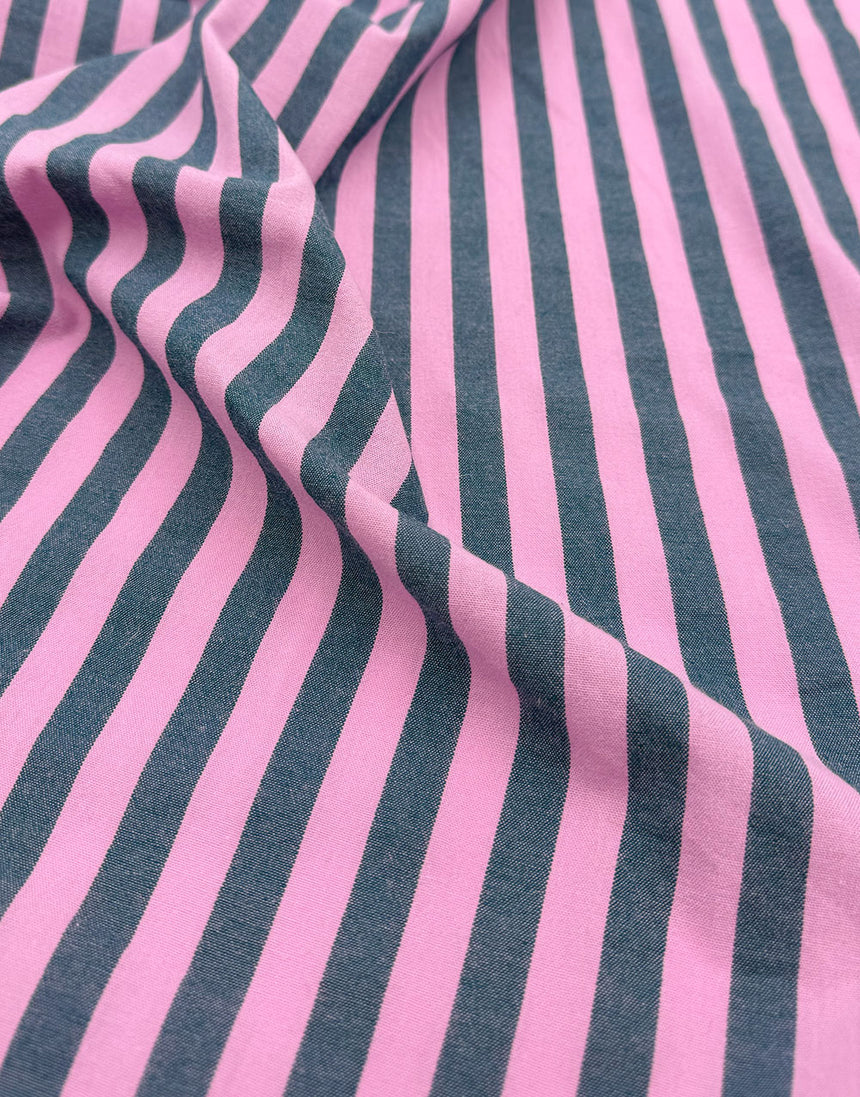Denim Candy Stripe Cotton Yarn-Dyed Fabric