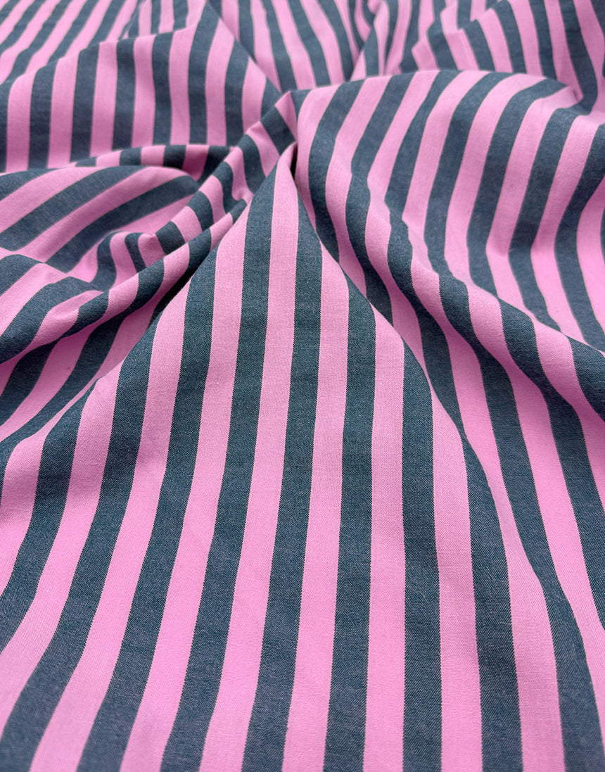 Denim Candy Stripe Cotton Yarn-Dyed Fabric