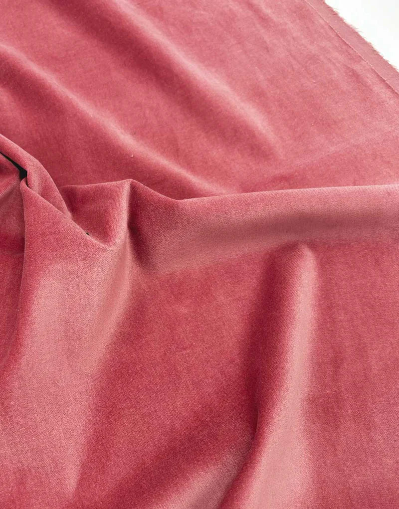 Remnant 5m - Dusty Pink Cotton Velvet Fabric