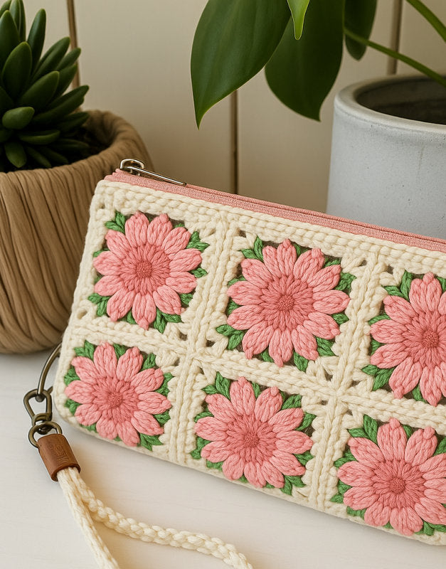 White Crochet Rose Cotton Trimming