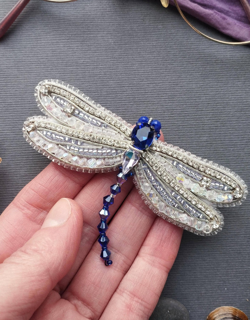 Dragonfly Beaded Embroidery Brooch Kit
