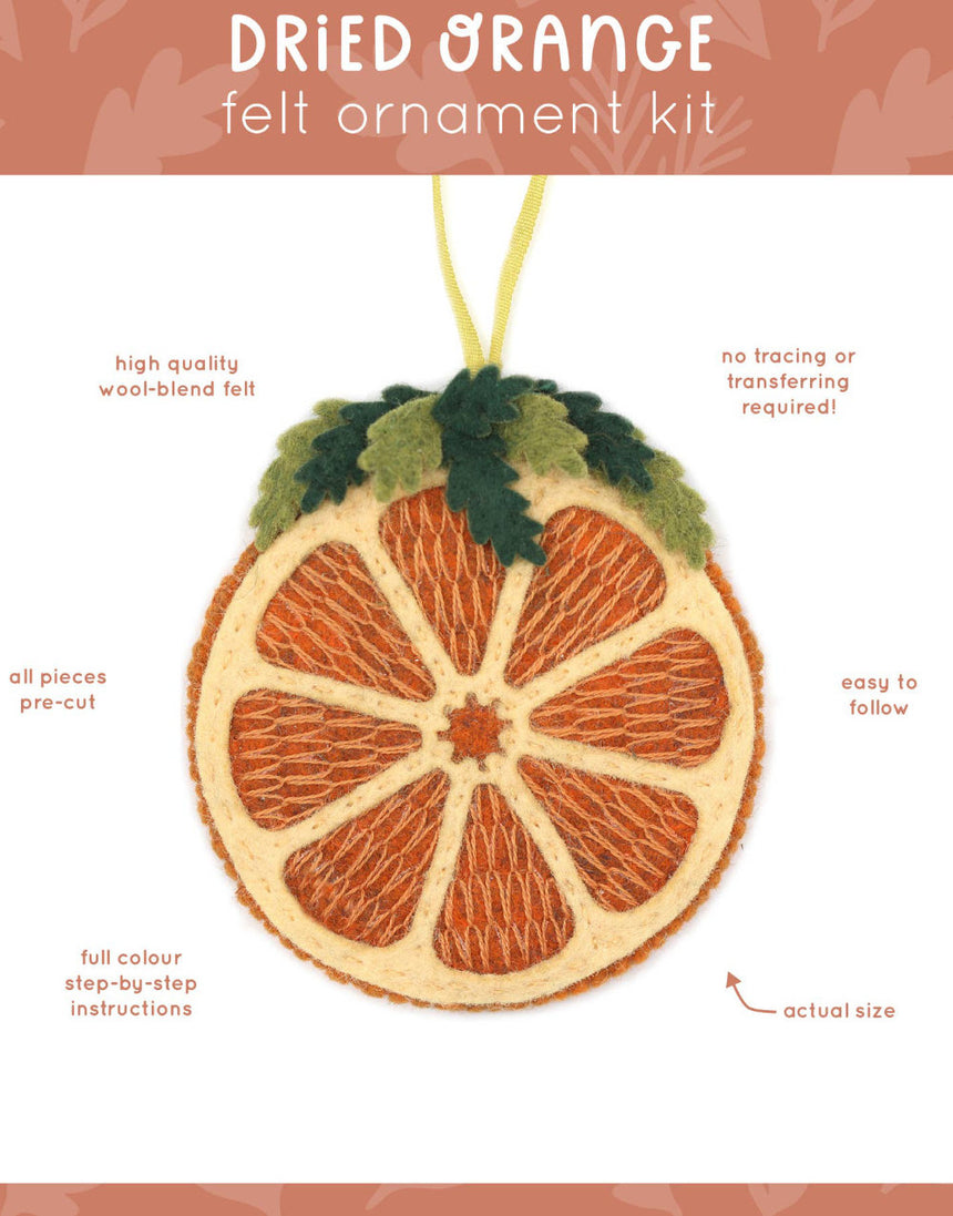 Dried Orange Felt Ornament Kit, Kiriki Press