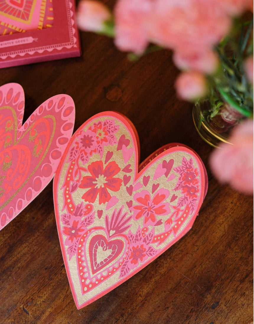 Hearts Concertina Paper Garland, Design 03,  East End Press