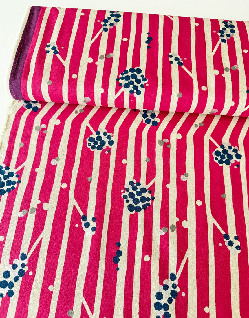 Pink Nut Japanese Cotton Linen Fabric, Echino