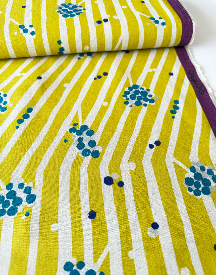Yellow Nut Japanese Cotton Linen Fabric, Echino