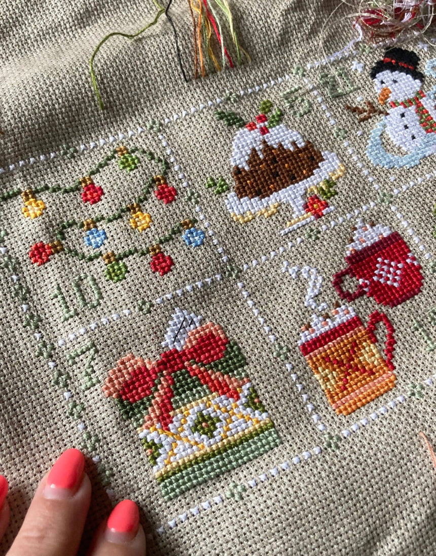 Feeling Festive Advent Cross Stitch Kit, Love Poppet
