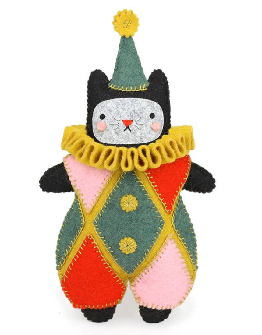 Harlequin Cat Felt Doll Kit, Kiriki Press
