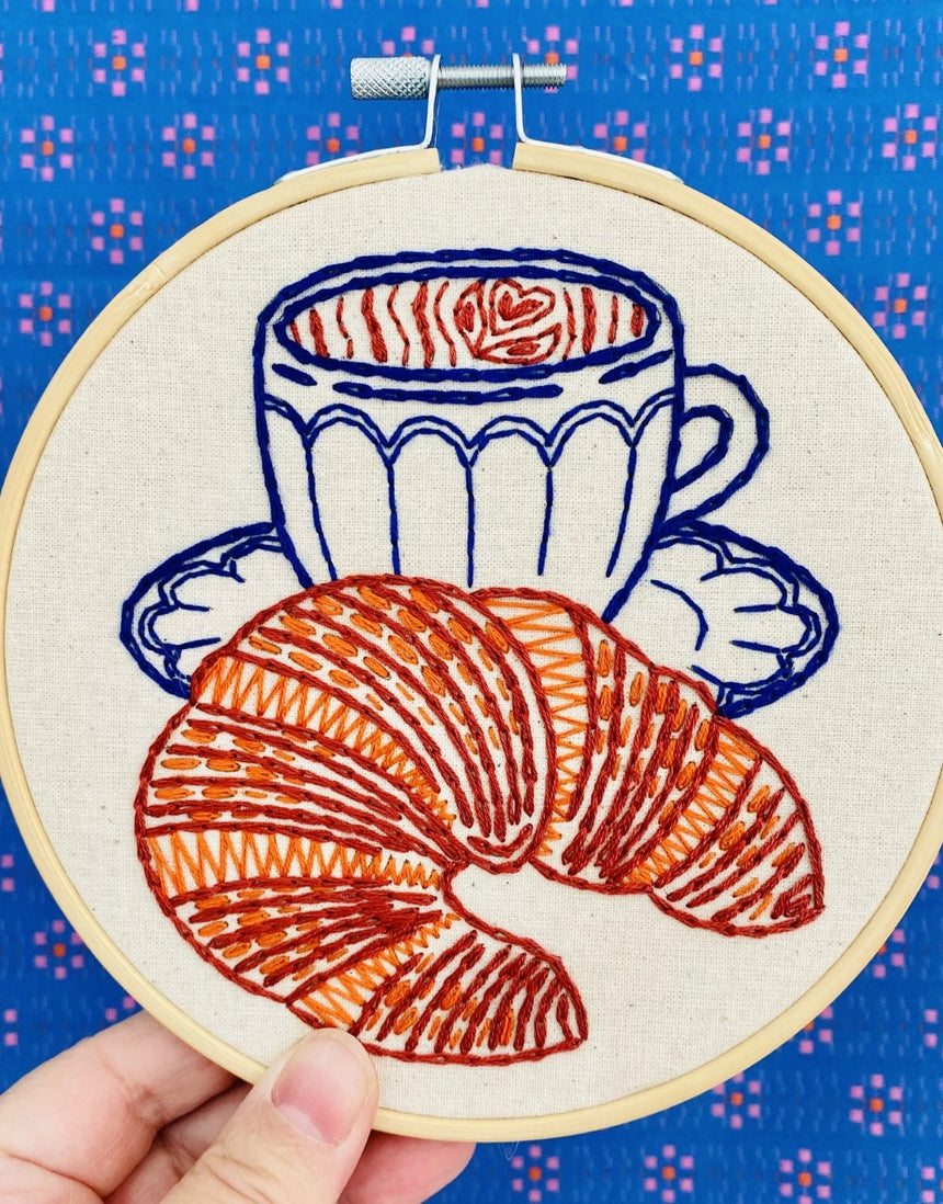 Croissant Embroidery Kit, Hook Line & Tinker