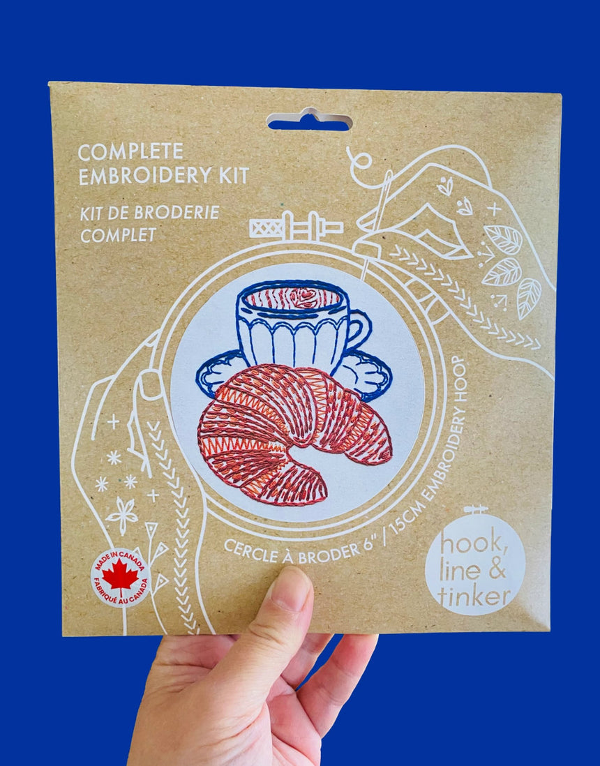 Croissant Embroidery Kit, Hook Line & Tinker
