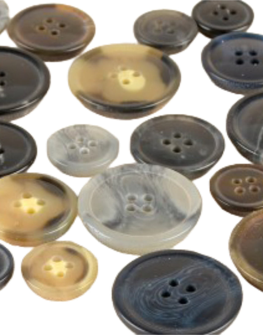 Classic Horn Style Buttons, 15mm