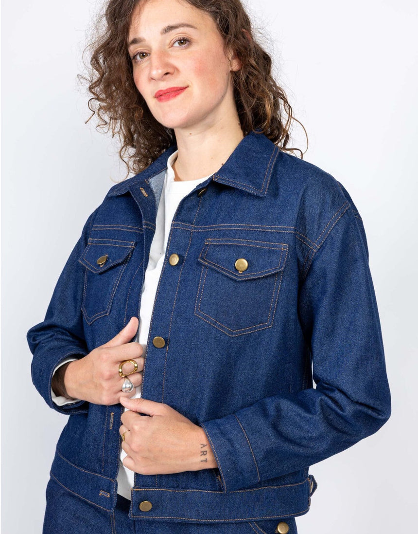Gold Denim Jacket Sewing Pattern, I AM Patterns