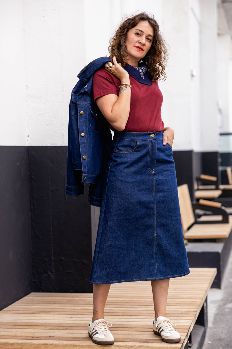 Ruby Denim Skirt Sewing Pattern, I AM Patterns
