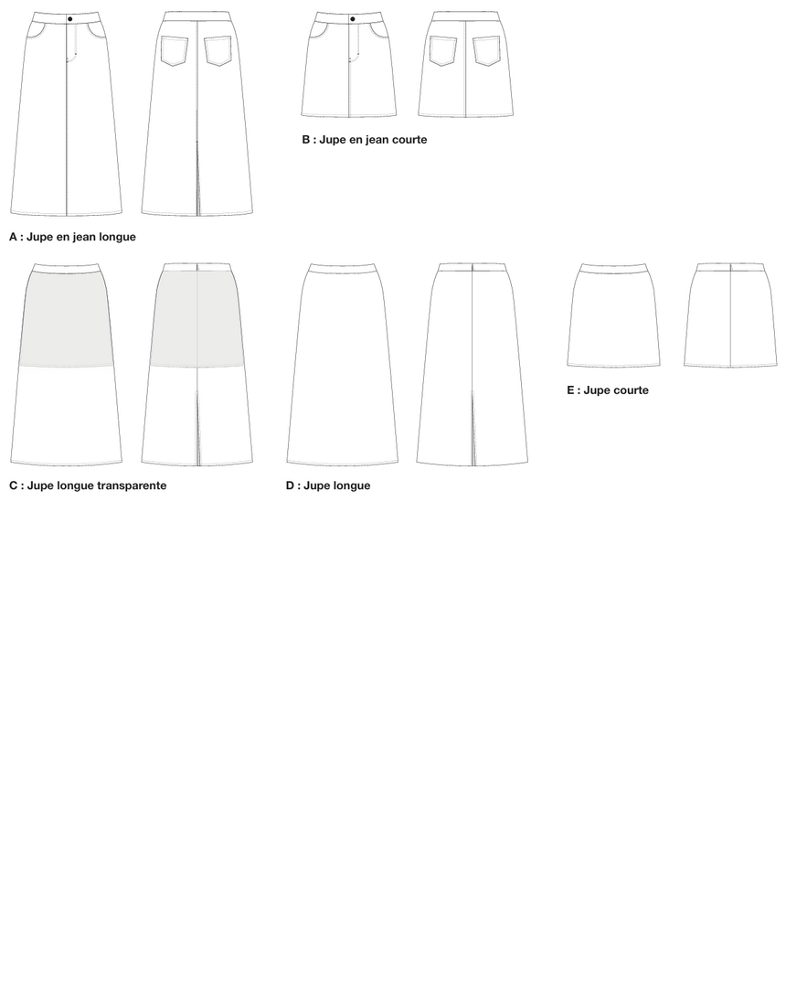 Ruby Denim Skirt Sewing Pattern, I AM Patterns