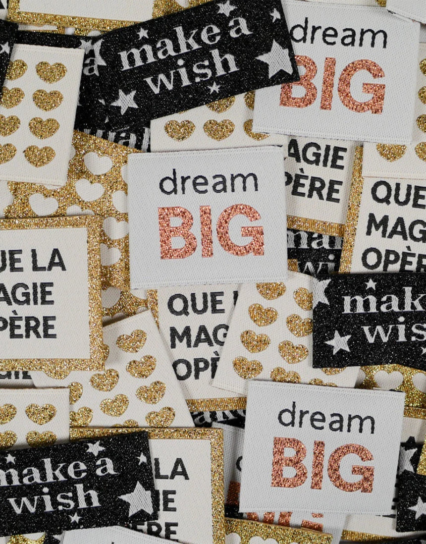 Shiny Woven Labels Set of 5, Ikatee