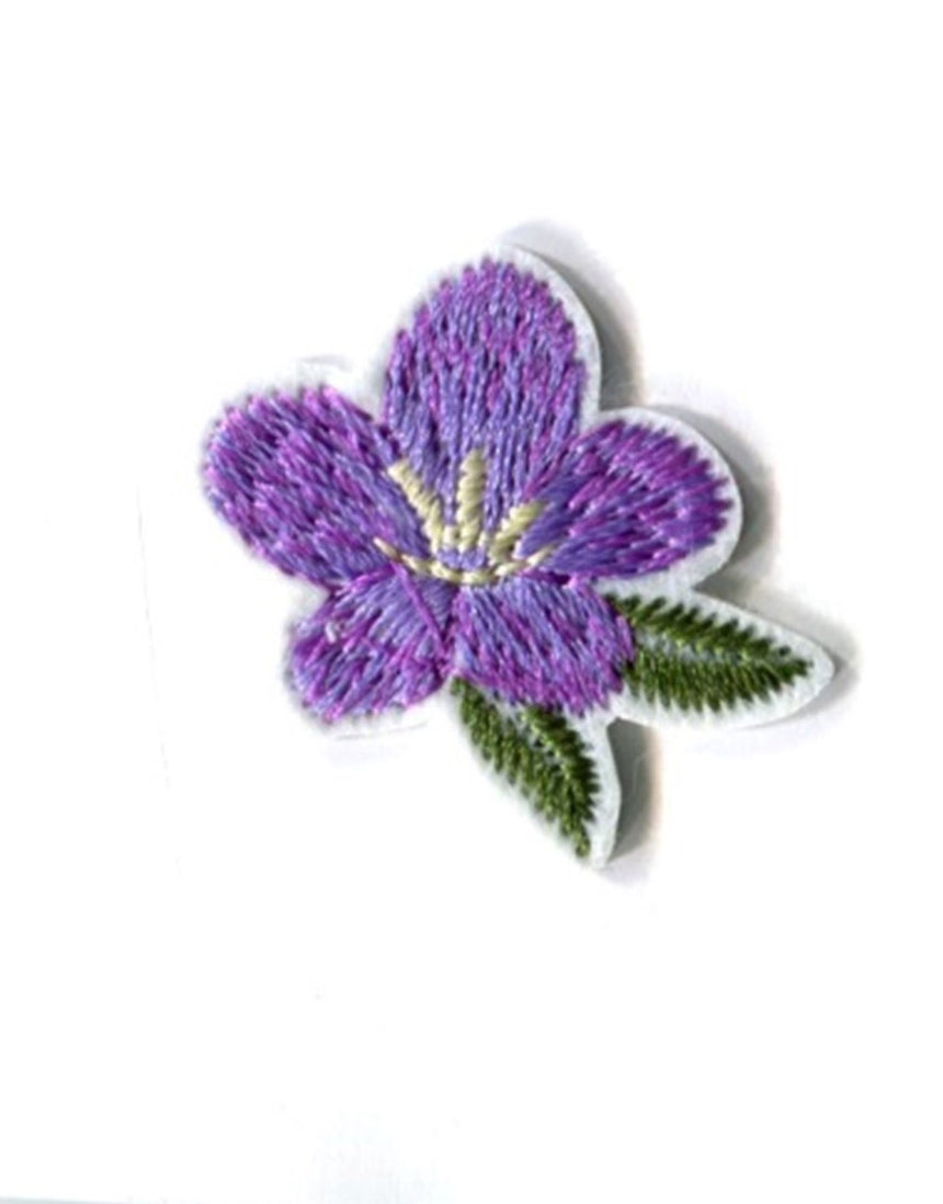 Small Purple Flower Iron on Patch